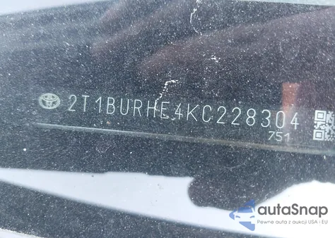 2019 Toyota Corolla Le from USA, damaged, VIN 2T1BURHE4KC228304